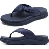 imageKuaiLu Mens Orthotic Flip Flops Mens Recovery Walking Sandals Adjustable Thick Athletic Cushion Sport Slides for Man Water Resistant ampamp Lightweight Soft Comfort Fit ampamp Arch SupportDark Blue