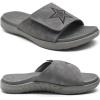 imageKuaiLu Mens Slides Soft Cushion Sport Sandals with Plantar Fasciitis Arch Support Adjustable Open Toe Summer Slippers Slip on Indoor Outdoor Size 715Grey