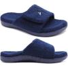imageKuaiLu Mens Slides Soft Cushion Sport Sandals with Plantar Fasciitis Arch Support Adjustable Open Toe Summer Slippers Slip on Indoor Outdoor Size 715Plush Blue