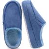 imageKuaiLu Womens Clog Slippers Cozy Suede Warm Plush Lined Arch Support Faux Fur House Ladies Bedroom Slippers Comfy Orthopedic Memory Foam Plantar Fasciitis Home Indoor Outdoor Shoes Blue US85