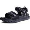 imageKuaiLu Womens Orthopedic Walking Sandals Ladies Recovery Sport Thick Athletic Cushion Outdoor Hiking Water Sandles Adjustable Strap Sandals with Comfortable Plantar Fasciitis Arch SupportBlack
