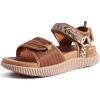 imageKuaiLu Womens Orthopedic Walking Sandals Ladies Recovery Sport Thick Athletic Cushion Outdoor Hiking Water Sandles Adjustable Strap Sandals with Comfortable Plantar Fasciitis Arch SupportKhaki