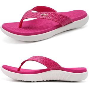 imageKuaiLu Womens Flip Flops Ladies Yoga Mat Comfortable Walking Thong Sandals With Plantar Fasciitis Arch Support Slip On Indoor Outdoor For SummerRose White
