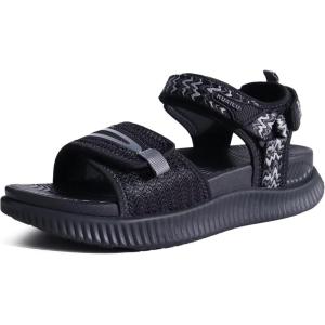 imageKuaiLu Womens Orthopedic Walking Sandals Ladies Recovery Sport Thick Athletic Cushion Outdoor Hiking Water Sandles Adjustable Strap Sandals with Comfortable Plantar Fasciitis Arch SupportBlack
