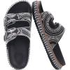 imageKuaiLu Womens Glitter Sandals with Arch Support Comfortable Orthopedic Cushion Recovery Slides Summer Fashion Sparkly Rhinestones Sandals Slip On Plantar Fasciitis Slippers for Indoor OutdoorAll Black