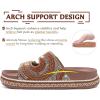 imageKuaiLu Womens Glitter Sandals with Arch Support Comfortable Orthopedic Cushion Recovery Slides Summer Fashion Sparkly Rhinestones Sandals Slip On Plantar Fasciitis Slippers for Indoor OutdoorBrown