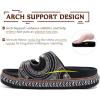 imageKuaiLu Womens Glitter Sandals with Arch Support Comfortable Orthopedic Cushion Recovery Slides Summer Fashion Sparkly Rhinestones Sandals Slip On Plantar Fasciitis Slippers for Indoor OutdoorAll Black