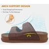 imageKuaiLu Womens Sandals with Arch Support Comfortable Orthopedic Cushion Recovery Slides Summer Fashion Leather Double Buckle Casual Slip On Plantar Fasciitis Shoes for IndoorampampOutdoor US Size 612Brown