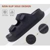 imageKuaiLu Womens Sandals with Arch Support Comfortable Orthopedic Cushion Recovery Slides Summer Fashion Leather Double Buckle Casual Slip On Plantar Fasciitis Shoes for IndoorampampOutdoor US Size 612Black