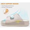 imageKuaiLu Womens Sandals with Arch Support Comfortable Orthopedic Cushion Recovery Slides Summer Fashion Leather Double Buckle Casual Slip On Plantar Fasciitis Shoes for IndoorampampOutdoor US Size 612White