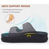 imageKuaiLu Womens Sandals with Arch Support Comfortable Orthopedic Cushion Recovery Slides Summer Fashion Leather Double Buckle Casual Slip On Plantar Fasciitis Shoes for IndoorampampOutdoor US Size 612Black