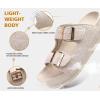 imageKuaiLu Womens Sandals with Arch Support Comfortable Orthopedic Cushion Recovery Slides Summer Fashion Leather Double Buckle Casual Slip On Plantar Fasciitis Shoes for IndoorampampOutdoor US Size 612White