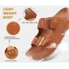 imageKuaiLu Womens Sandals with Arch Support Comfortable Orthopedic Cushion Recovery Slides Summer Fashion Leather Double Buckle Casual Slip On Plantar Fasciitis Shoes for IndoorampampOutdoor US Size 612Khaki