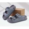 imageKuaiLu Womens Sandals with Arch Support Comfortable Orthopedic Cushion Recovery Slides Summer Fashion Leather Double Buckle Casual Slip On Plantar Fasciitis Shoes for IndoorampampOutdoor US Size 612Grey