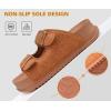 imageKuaiLu Womens Sandals with Arch Support Comfortable Orthopedic Cushion Recovery Slides Summer Fashion Leather Double Buckle Casual Slip On Plantar Fasciitis Shoes for IndoorampampOutdoor US Size 612Khaki