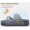 imageKuaiLu Womens Sandals with Arch Support Comfortable Orthopedic Cushion Recovery Slides Summer Fashion Leather Double Buckle Casual Slip On Plantar Fasciitis Shoes for IndoorampampOutdoor US Size 612Grey
