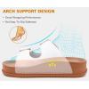 imageKuaiLu Womens Sandals with Arch Support Comfortable Orthopedic Cushion Recovery Slides Summer Fashion Leather Double Buckle Casual Slip On Plantar Fasciitis Shoes for IndoorampampOutdoor US Size 612White Khaki