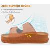 imageKuaiLu Womens Sandals with Arch Support Comfortable Orthopedic Cushion Recovery Slides Summer Fashion Leather Double Buckle Casual Slip On Plantar Fasciitis Shoes for IndoorampampOutdoor US Size 612Khaki