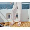 imageKuaiLu Womens Sandals with Arch Support Comfortable Orthopedic Cushion Recovery Slides Summer Fashion Leather Double Buckle Casual Slip On Plantar Fasciitis Shoes for IndoorampampOutdoor US Size 612White