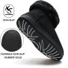imageKuaiLu Womens Slippers Boots Cozy Memory Foam Ladies Bootie Slipper Warm Fuzzy Faux Fur Lined Winter Ankle House ShoesAllblack