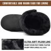 imageKuaiLu Womens Slippers Boots Cozy Memory Foam Ladies Bootie Slipper Warm Fuzzy Faux Fur Lined Winter Ankle House ShoesAllblack