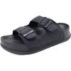 imageKuaiLu Womens Sandals with Arch Support Comfortable Orthopedic Cushion Recovery Slides Summer Fashion Leather Double Buckle Casual Slip On Plantar Fasciitis Shoes for IndoorampampOutdoor US Size 612Black