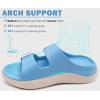 imageKuaiLu Womens Recovery Sandals With Comfortable Plantar Fasciitis Arch Support Orthotic Adjustable Thick Cushion Sport Slides Reduces Stress on Feet Joints ampamp Back PostExerciseBlue White
