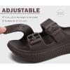 imageKuaiLu Womens Recovery Sandals With Comfortable Plantar Fasciitis Arch Support Orthotic Adjustable Thick Cushion Sport Slides Reduces Stress on Feet Joints ampamp Back PostExerciseDark Brown