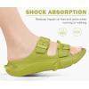 imageKuaiLu Womens Recovery Sandals With Comfortable Plantar Fasciitis Arch Support Orthotic Adjustable Thick Cushion Sport Slides Reduces Stress on Feet Joints ampamp Back PostExerciseGreen