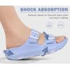 imageKuaiLu Womens Recovery Sandals With Comfortable Plantar Fasciitis Arch Support Orthotic Adjustable Thick Cushion Sport Slides Reduces Stress on Feet Joints ampamp Back PostExerciseCamo Blue