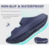 imageKuaiLu Womens Recovery Sandals With Comfortable Plantar Fasciitis Arch Support Orthotic Adjustable Thick Cushion Sport Slides Reduces Stress on Feet Joints ampamp Back PostExerciseNavy Blue