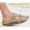 imageKuaiLu Womens Recovery Sandals With Comfortable Plantar Fasciitis Arch Support Orthotic Adjustable Thick Cushion Sport Slides Reduces Stress on Feet Joints ampamp Back PostExerciseKhaki Brown