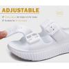imageKuaiLu Womens Recovery Sandals With Comfortable Plantar Fasciitis Arch Support Orthotic Adjustable Thick Cushion Sport Slides Reduces Stress on Feet Joints ampamp Back PostExerciseWhite