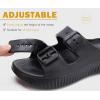 imageKuaiLu Womens Recovery Sandals With Comfortable Plantar Fasciitis Arch Support Orthotic Adjustable Thick Cushion Sport Slides Reduces Stress on Feet Joints ampamp Back PostExerciseAll Black