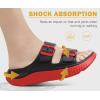imageKuaiLu Womens Recovery Sandals With Comfortable Plantar Fasciitis Arch Support Orthotic Adjustable Thick Cushion Sport Slides Reduces Stress on Feet Joints ampamp Back PostExerciseBlackRed