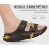 imageKuaiLu Womens Recovery Sandals With Comfortable Plantar Fasciitis Arch Support Orthotic Adjustable Thick Cushion Sport Slides Reduces Stress on Feet Joints ampamp Back PostExerciseDark Brown