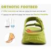 imageKuaiLu Womens Recovery Sandals With Comfortable Plantar Fasciitis Arch Support Orthotic Adjustable Thick Cushion Sport Slides Reduces Stress on Feet Joints ampamp Back PostExerciseGreen