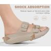 imageKuaiLu Womens Recovery Sandals With Comfortable Plantar Fasciitis Arch Support Orthotic Adjustable Thick Cushion Sport Slides Reduces Stress on Feet Joints ampamp Back PostExerciseBeige