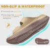 imageKuaiLu Womens Recovery Sandals With Comfortable Plantar Fasciitis Arch Support Orthotic Adjustable Thick Cushion Sport Slides Reduces Stress on Feet Joints ampamp Back PostExerciseKhaki Brown