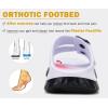 imageKuaiLu Womens Recovery Sandals With Comfortable Plantar Fasciitis Arch Support Orthotic Adjustable Thick Cushion Sport Slides Reduces Stress on Feet Joints ampamp Back PostExerciseWhite Black