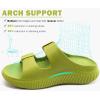 imageKuaiLu Womens Recovery Sandals With Comfortable Plantar Fasciitis Arch Support Orthotic Adjustable Thick Cushion Sport Slides Reduces Stress on Feet Joints ampamp Back PostExerciseGreen