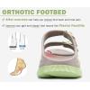 imageKuaiLu Womens Recovery Sandals With Comfortable Plantar Fasciitis Arch Support Orthotic Adjustable Thick Cushion Sport Slides Reduces Stress on Feet Joints ampamp Back PostExerciseApricot Green