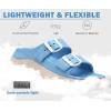 imageKuaiLu Womens Recovery Sandals With Comfortable Plantar Fasciitis Arch Support Orthotic Adjustable Thick Cushion Sport Slides Reduces Stress on Feet Joints ampamp Back PostExerciseBlue White