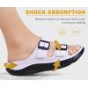 imageKuaiLu Womens Recovery Sandals With Comfortable Plantar Fasciitis Arch Support Orthotic Adjustable Thick Cushion Sport Slides Reduces Stress on Feet Joints ampamp Back PostExerciseWhite Black