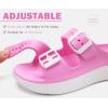 imageKuaiLu Womens Recovery Sandals With Comfortable Plantar Fasciitis Arch Support Orthotic Adjustable Thick Cushion Sport Slides Reduces Stress on Feet Joints ampamp Back PostExercisePink White
