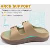 imageKuaiLu Womens Recovery Sandals With Comfortable Plantar Fasciitis Arch Support Orthotic Adjustable Thick Cushion Sport Slides Reduces Stress on Feet Joints ampamp Back PostExerciseKhaki Brown