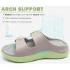 imageKuaiLu Womens Recovery Sandals With Comfortable Plantar Fasciitis Arch Support Orthotic Adjustable Thick Cushion Sport Slides Reduces Stress on Feet Joints ampamp Back PostExerciseApricot Green
