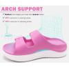 imageKuaiLu Womens Recovery Sandals With Comfortable Plantar Fasciitis Arch Support Orthotic Adjustable Thick Cushion Sport Slides Reduces Stress on Feet Joints ampamp Back PostExercisePink White