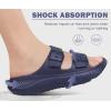 imageKuaiLu Womens Recovery Sandals With Comfortable Plantar Fasciitis Arch Support Orthotic Adjustable Thick Cushion Sport Slides Reduces Stress on Feet Joints ampamp Back PostExerciseNavy Blue
