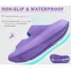 imageKuaiLu Womens Recovery Sandals With Comfortable Plantar Fasciitis Arch Support Orthotic Adjustable Thick Cushion Sport Slides Reduces Stress on Feet Joints ampamp Back PostExercisePurple